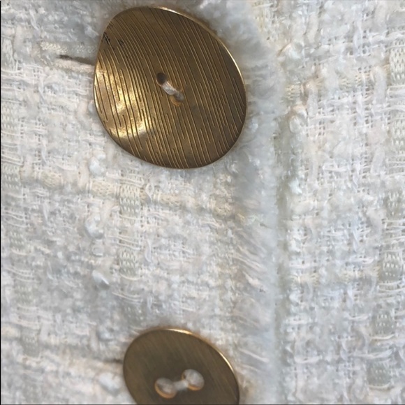 Zara Cream white Tweed coat with gold buttons - Picture 4 of 6